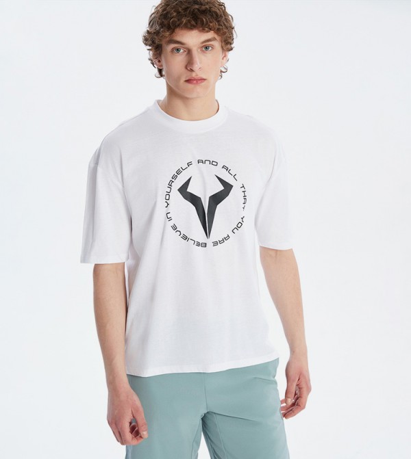 Printed Crew Neck Short Sleeves Active T-Shirt