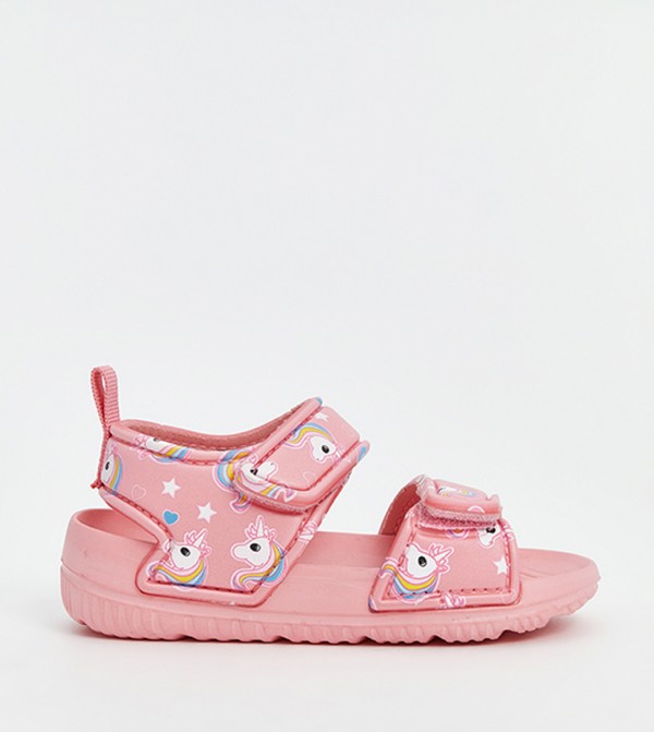 Printed Velcro Closure Casual Sandals