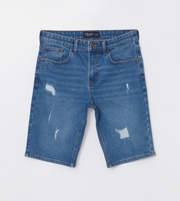 Ripped Skinny Fit Denim Shorts