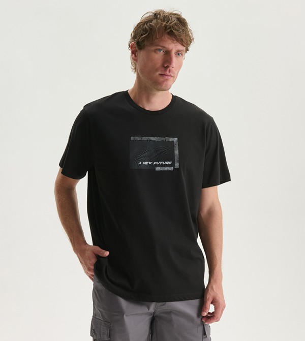 Printed Crew Neck Short Sleeves T-Shirt