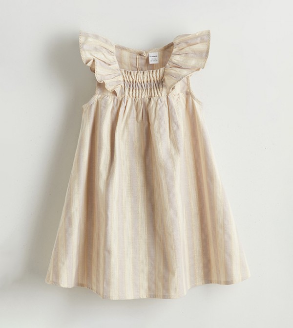 Striped Sleeveless Ruffle Dress