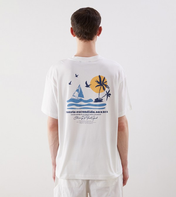 Printed Crew Neck Short Sleeves T-Shirt