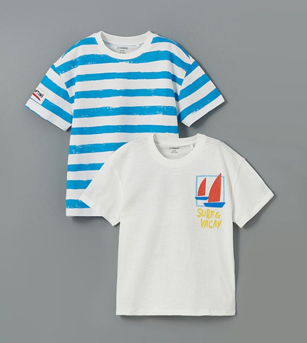 Pack of 2 Printed Short Sleeves T-Shirts