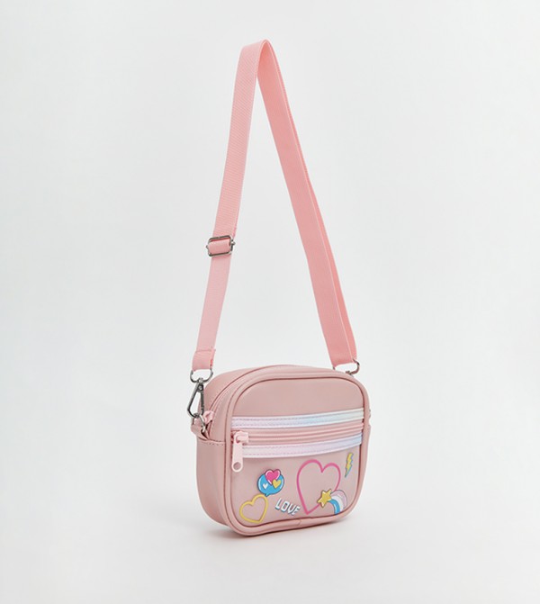 Printed Zip Closure Shoulder Bag