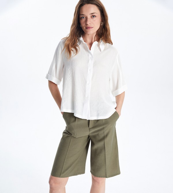 Crinkled Short Sleeves Shirt