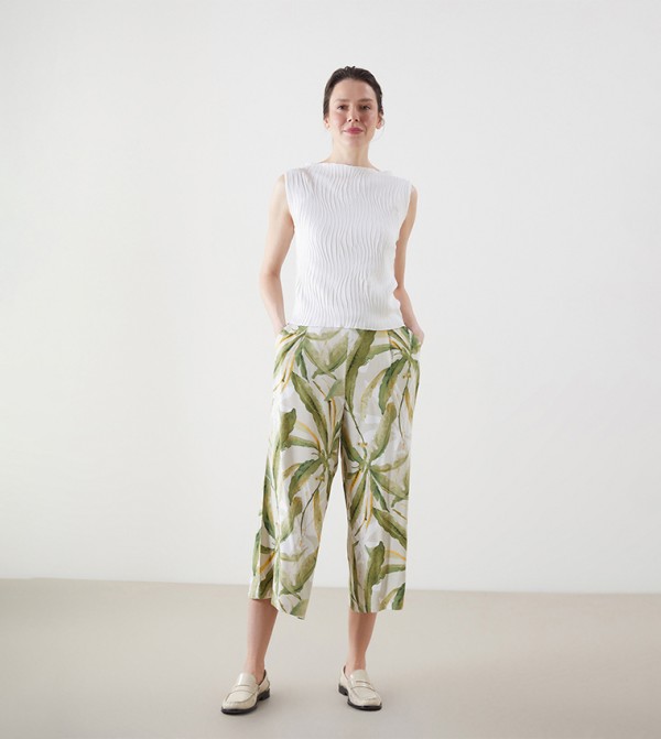 Printed High Waist Capri