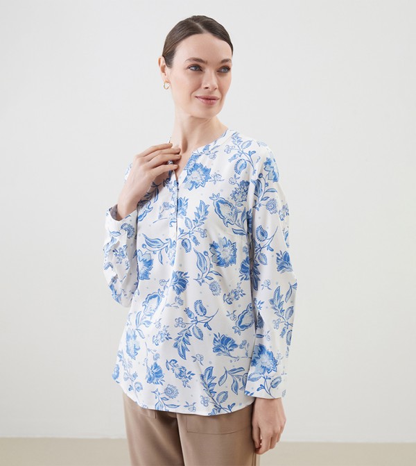Patterned Long Sleeves Top