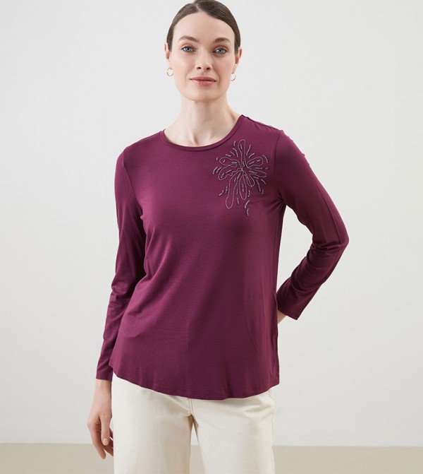 Embellished Long Sleeves Top