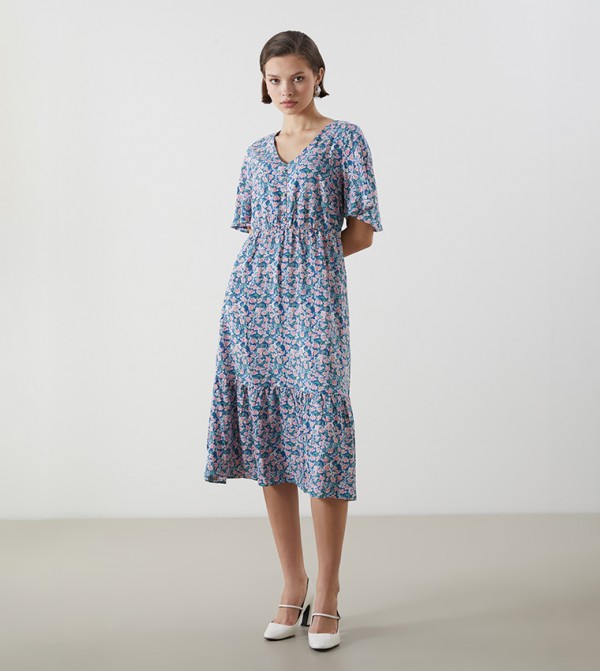Printed Woven Tiered Dress