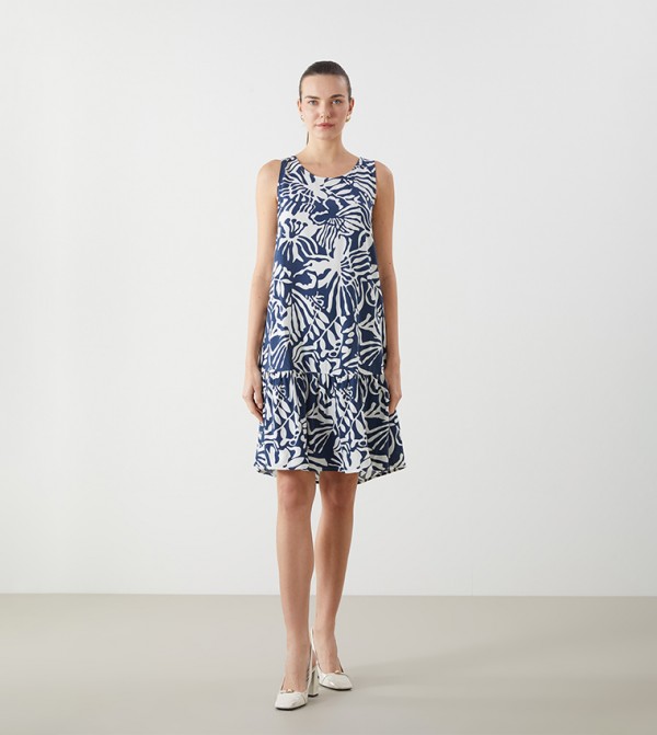 Floral Printed Sleeveless Midi Dress