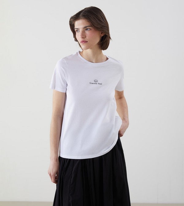 【SATIIIZ】Riked Printing Short Sleeve T-Shirt SATIIIZ (サティーズ) - リケッドプリンティング半袖Tシャツ