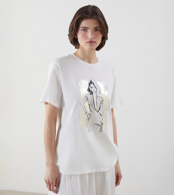 Printed Crew Neck T-Shirt