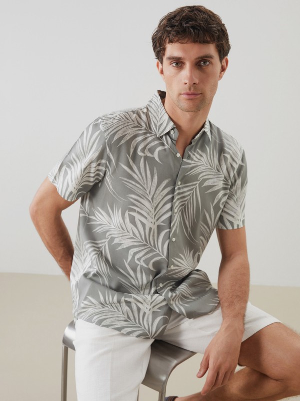 Patterned Short Sleeves Shirt