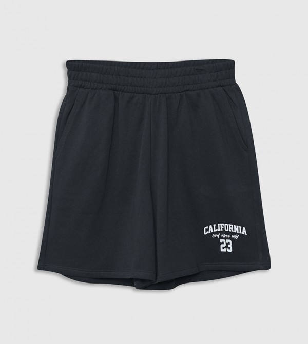 Printed Elastic Waist Shorts