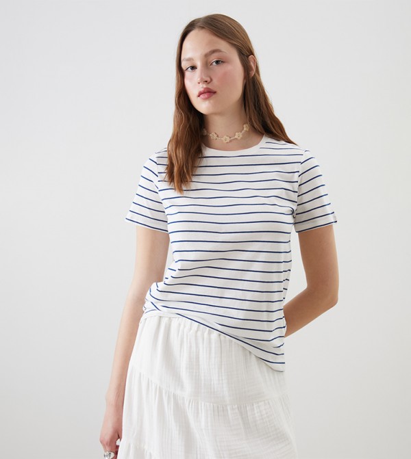 Striped Short Sleeves Casual T-Shirt