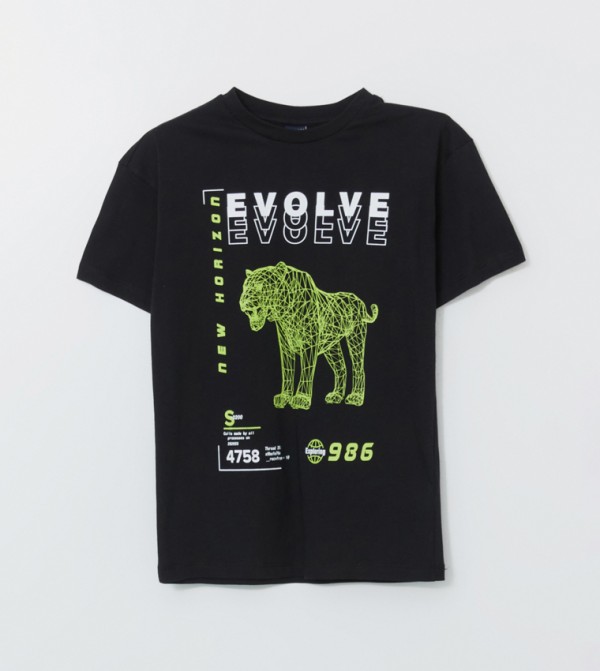 Tiger Printed Crew Neck T-Shirt