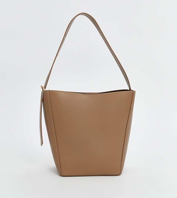 Solid Snap Closure Shoulder Bag