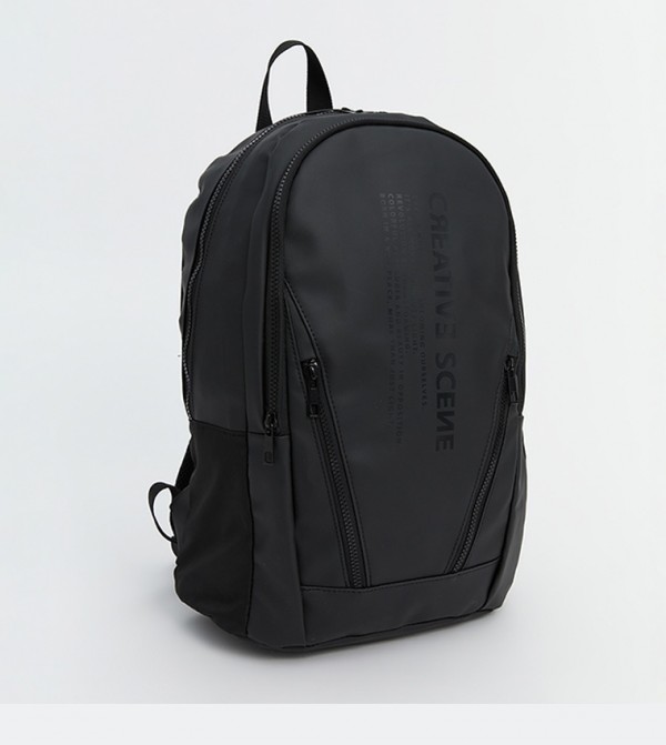 Printed Zippered Backpack