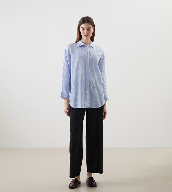 Striped Oversized Shirt Tunic