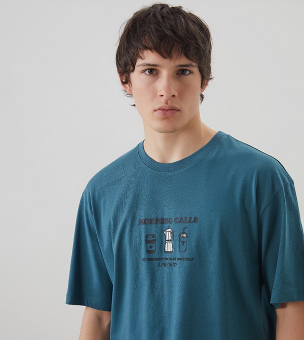 Printed Crew Neck Jersey T-Shirt