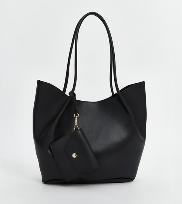 Textured Snap Closure Shoulder Bag