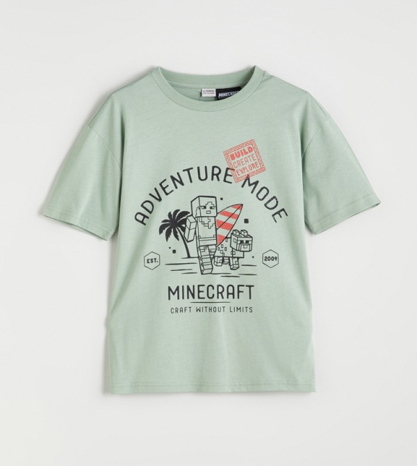 Minecraft Printed Crew Neck T-Shirt