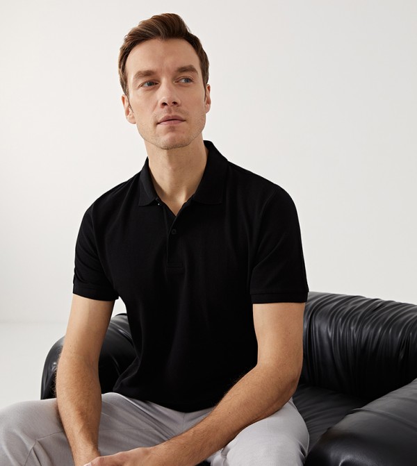 Solid Short Sleeves Pique Polo T-Shirt