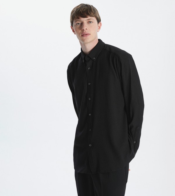 Solid Long Sleeves Oversized Shirt