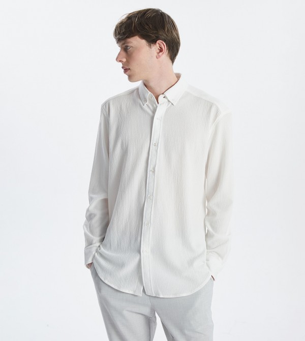 Solid Long Sleeves Oversized Shirt