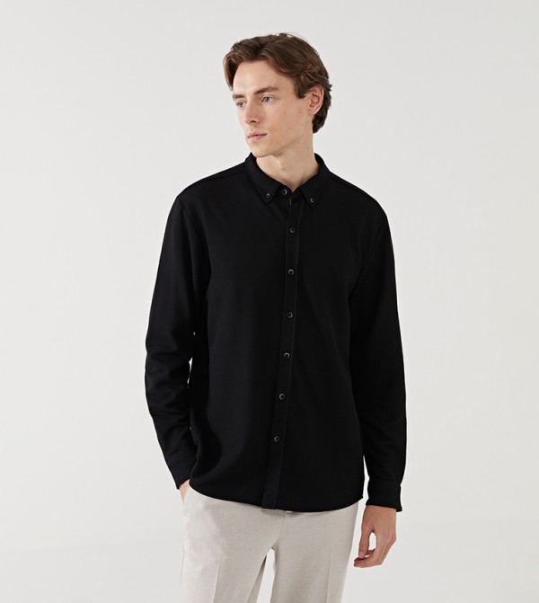 Textured Long Sleeves Casual Shirt