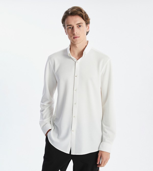 Textured Long Sleeves Casual Shirt