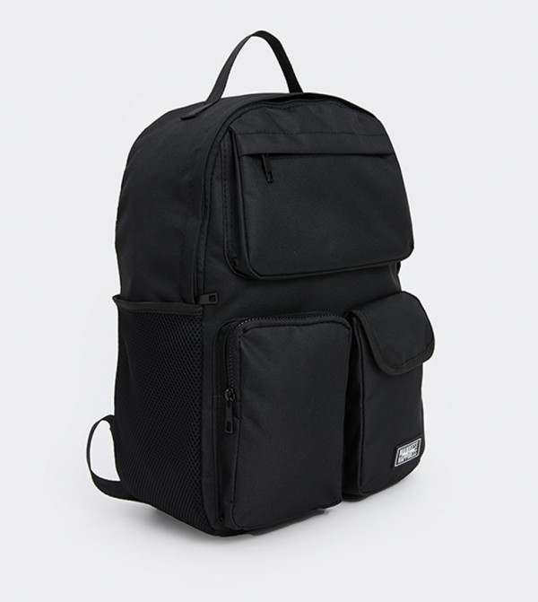 Badge Detail Zippered Backpack