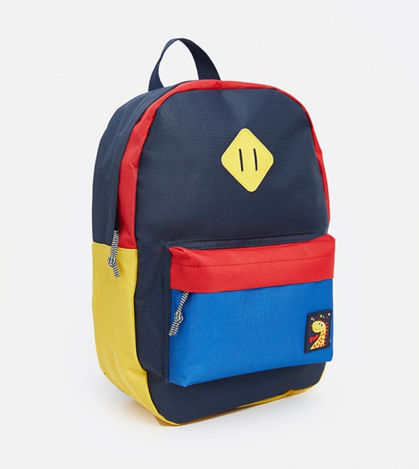 Color Block Front Pocket Backpack