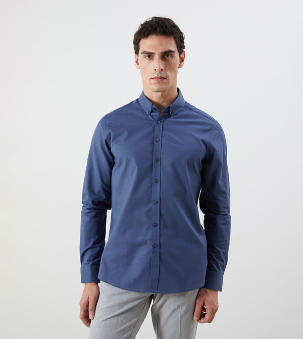 Long Sleeves Slim Fit Oxford Shirt