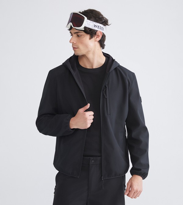 Solid Zip-Through Hooded Jacket