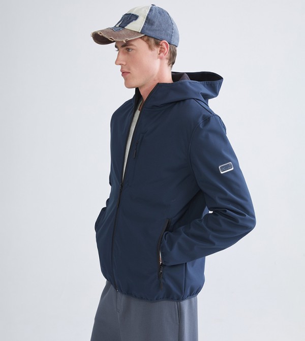 Badge Detail Hooded Jacket
