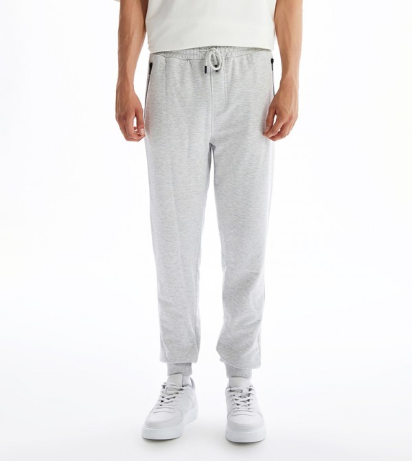 Drawstring Waist Mid Rise Slim Fit Joggers