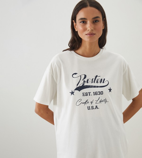 Printed Short Sleeves Oversized T-Shirt