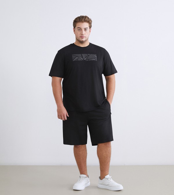 XSIDE Solid Elastic Waist Shorts