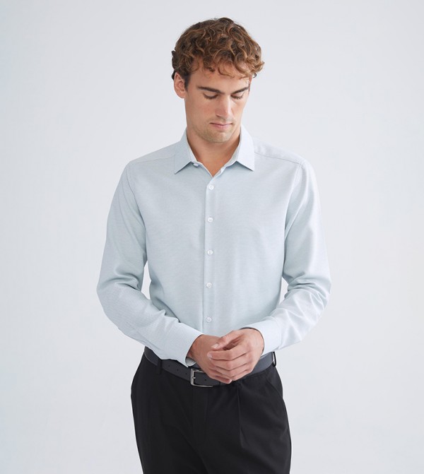 CLASSIC Slim Fit Long Sleeves Dobby Weave Shirt