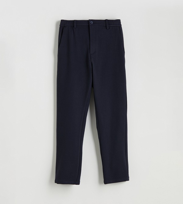 Solid Mid Rise Slim Fit Trousers