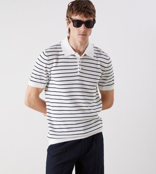 Striped Short Sleeves Polo T-Shirt