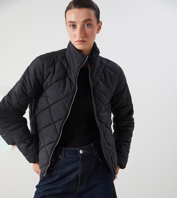 Quilted High Neck Puffer Jacket