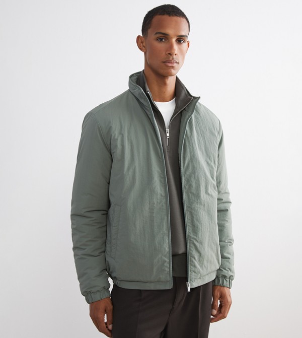 Textured High Neck Jacket