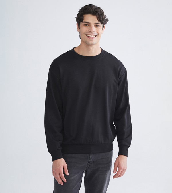 Solid Crew Neck Sweatshirt