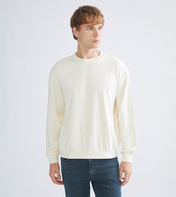 Solid Crew Neck Sweatshirt