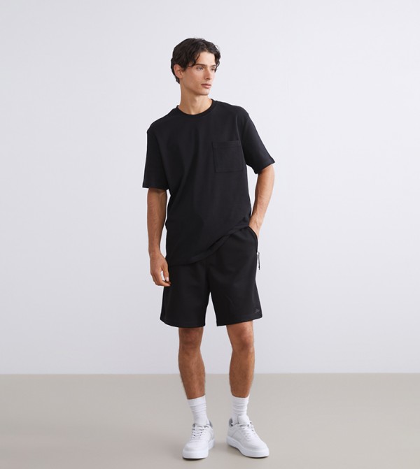 XSIDE Solid Drawstring Waist Shorts