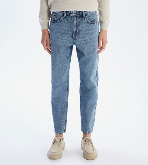 Washed Mid Rise Slim Fit Jeans