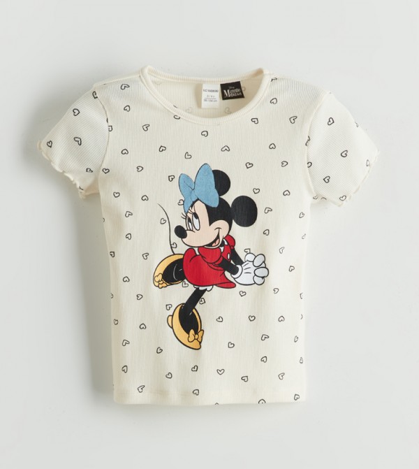 Minnie Mouse Printed Crew Neck T-Shirt