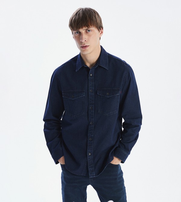 Washed Long Sleeves Denim Shirt
